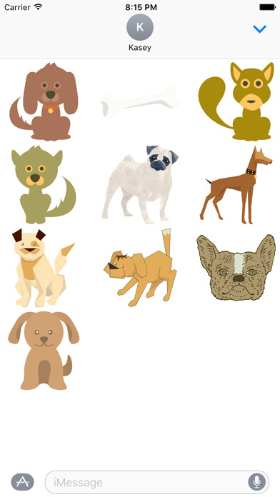 Emulate iPhone app Dog Sticker Pack using MyAndroid