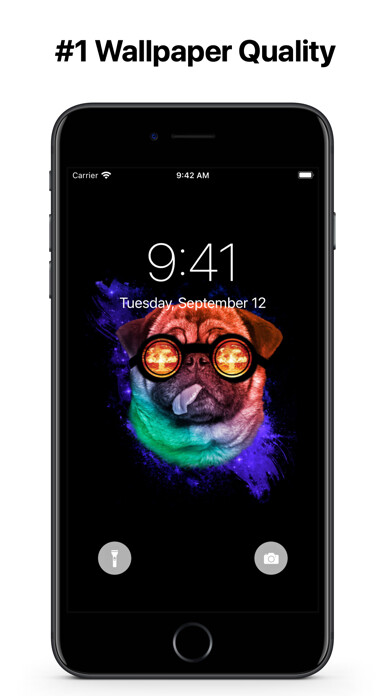Emulate iPhone app Dogs Wallpapers Notch Remover using MyAndroid