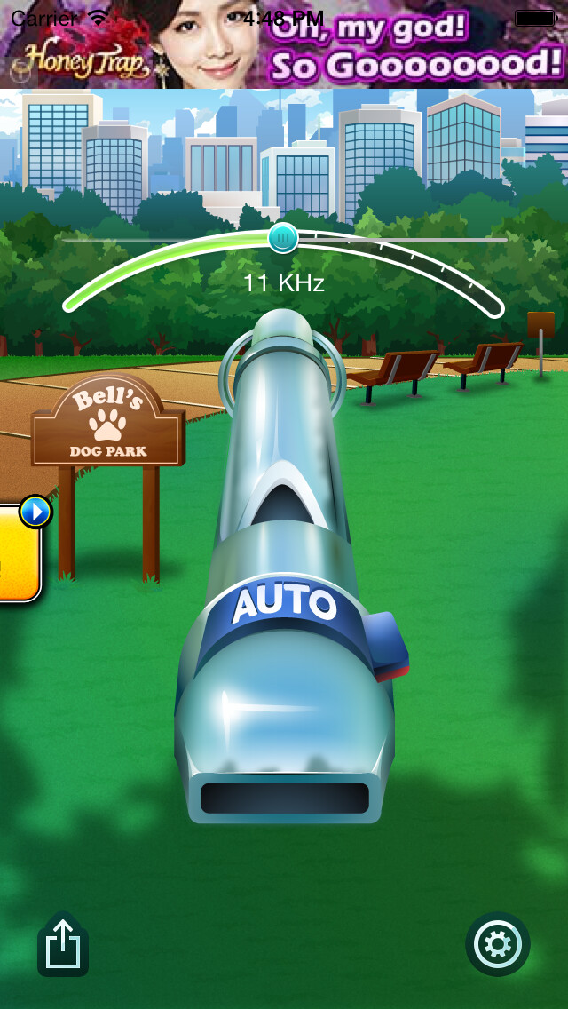 Emulate iPhone app Dog Whistle - Dog Training Device using MyAndroid