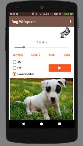 Run android online APK Dog Whistle - Free high pitched dog whistle app from MyAndroid or emulate Dog Whistle - Free high pitched dog whistle app using MyAndroid
