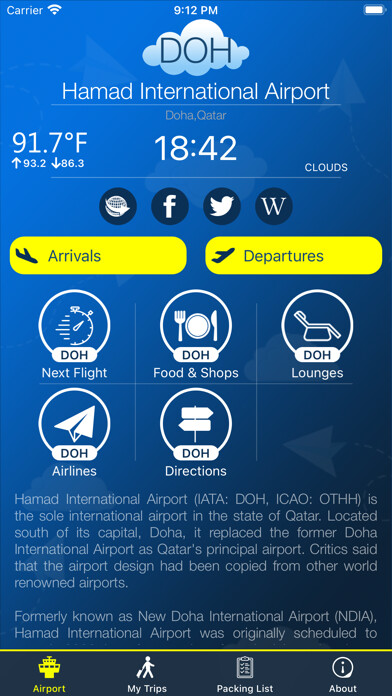 Emulate iPhone app Doha Airport Info DOH + Radar using MyAndroid Emulate iPhone app Doha Airport Info DOH + Radar using MyAndroid