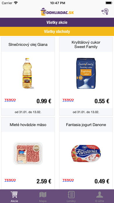 Emulate iPhone app Dohliadač - Akcie a Letáky using MyAndroid Emulate iPhone app Dohliadač - Akcie a Letáky using MyAndroid