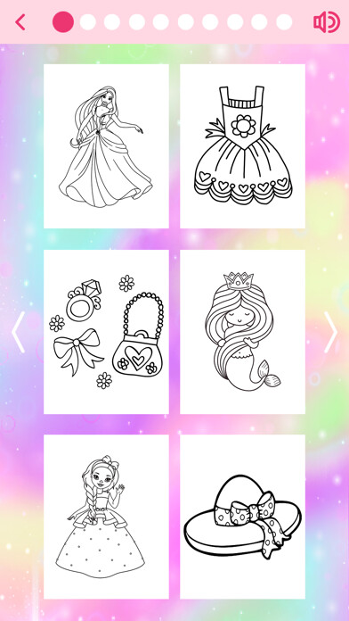 Emulate iPhone app Doll Dress Coloring Book using MyAndroid