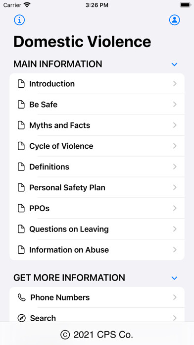 Emulate iPhone app Domestic Violence Information using MyAndroid Emulate iPhone app Domestic Violence Information using MyAndroid