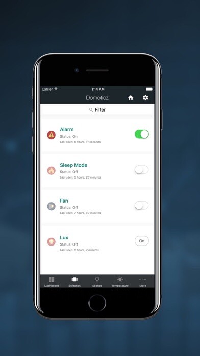 Emulate iPhone app Domoticz - Home Automation using MyAndroid
