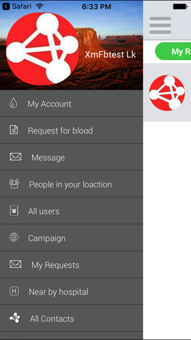 Emulate iPhone app Donate Blood Today using MyAndroid