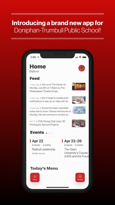 Emulate iPhone app Doniphan-Trumbull Schools using MyAndroid