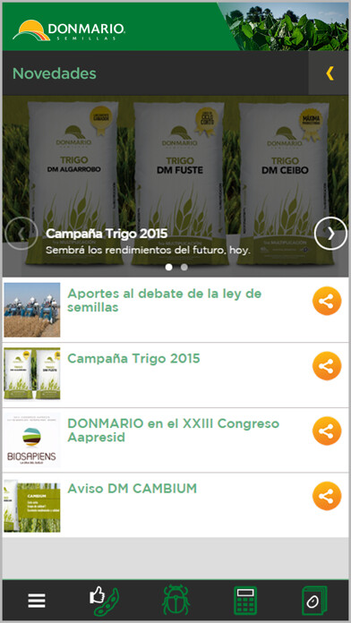 Emulate iPhone app DONMARIO Semillas using MyAndroid