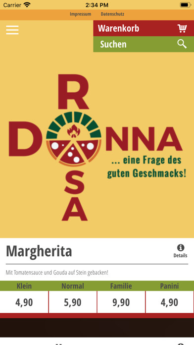 Emulate iPhone app Donna Rosa using MyAndroid