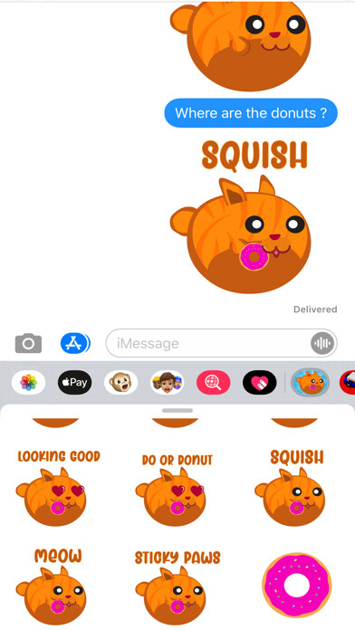 Emulate iPhone app Donut Cats Meow Time Stickers using MyAndroid Emulate iPhone app Donut Cats Meow Time Stickers using MyAndroid