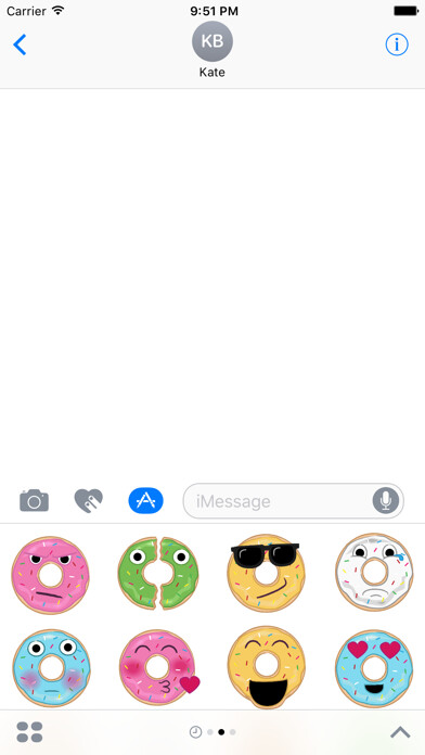 Emulate iPhone app Donut Indulgence Stickers using MyAndroid