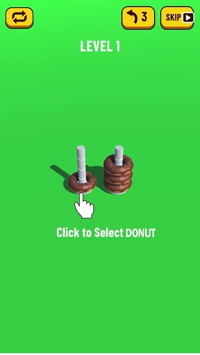 Emulate iPhone app Donut Stack Puzzle using MyAndroid