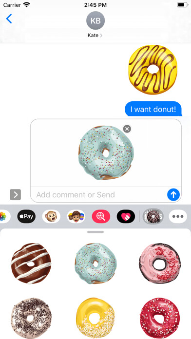 Emulate iPhone app Donuts Tasty Stickers using MyAndroid