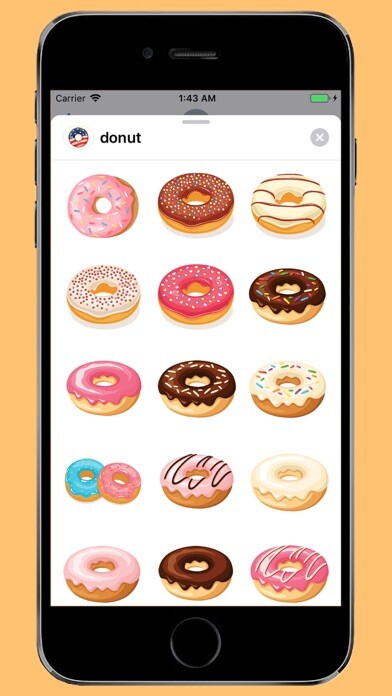 Emulate iPhone app Donut Sticker Pack using MyAndroid