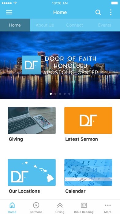 Emulate iPhone app Door of Faith Hawaii using MyAndroid