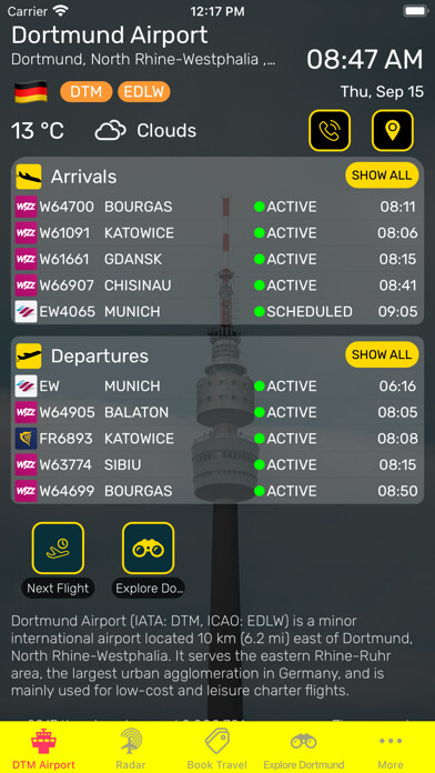 Emulate iPhone app Dortmund Airport (DTM) + Radar using MyAndroid Emulate iPhone app Dortmund Airport (DTM) + Radar using MyAndroid