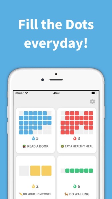 Emulate iPhone app DotHabit - Visualize Habits using MyAndroid Emulate iPhone app DotHabit - Visualize Habits using MyAndroid
