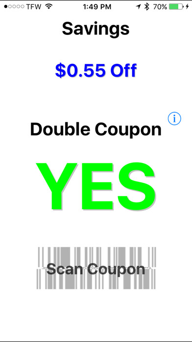 Emulate iPhone app Double Coupon Checker using MyAndroid