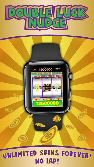 Emulate iPhone app Double Luck Nudge Slots for Apple Watch using MyAndroid