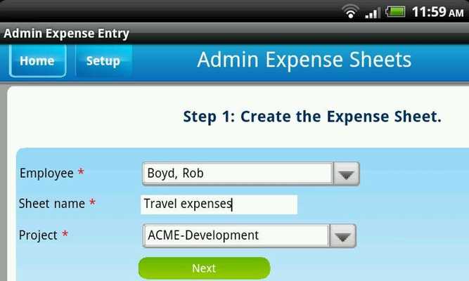 Emulate Android APK Dovico Admin Expense Entry Emulate Android APK Dovico Admin Expense Entry