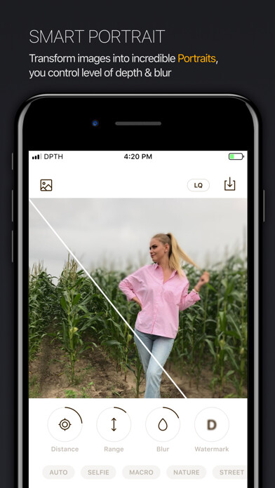 Emulate iPhone app DPTH PRO: AI 3d-photo editor using MyAndroid