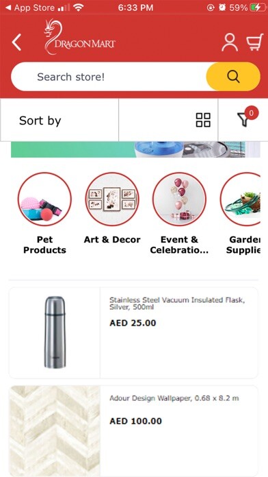 Emulate iPhone app Dragonmart - Online Store using MyAndroid