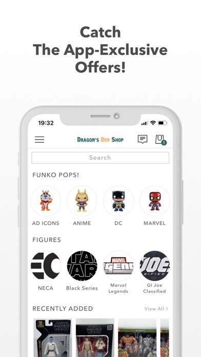 Emulate iPhone app Dragons Den Shop using MyAndroid