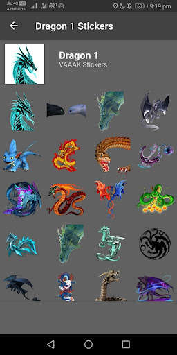 Run android online APK Dragon Stickers 2020 (WAStickerApps) from MyAndroid or emulate Dragon Stickers 2020 (WAStickerApps) using MyAndroid