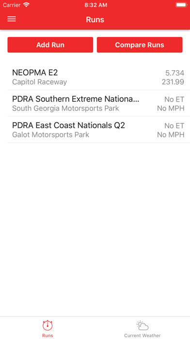 Emulate iPhone app DragTuner Log Book & Weather using MyAndroid Emulate iPhone app DragTuner Log Book & Weather using MyAndroid