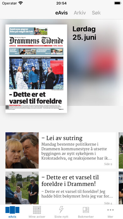 Emulate iPhone app Drammens Tidende eAvis using MyAndroid