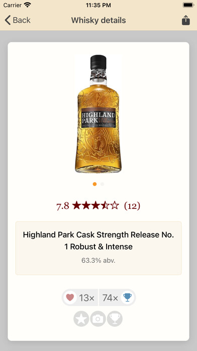 Emulate iPhone app Drammer whisky app using MyAndroid