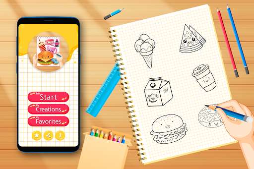 Run android online APK Draw Food & Drinks - Learn How to Draw Cute Food from MyAndroid or emulate Draw Food & Drinks - Learn How to Draw Cute Food using MyAndroid