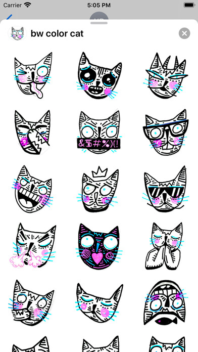Emulate iPhone app Drawn Cat - Emoji and Stickers using MyAndroid