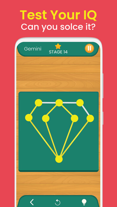 Emulate iPhone app Draw One Line - Brain Training using MyAndroid