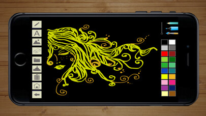 Emulate iPhone app Draw with neon tube colors on screen and create notes using MyAndroid