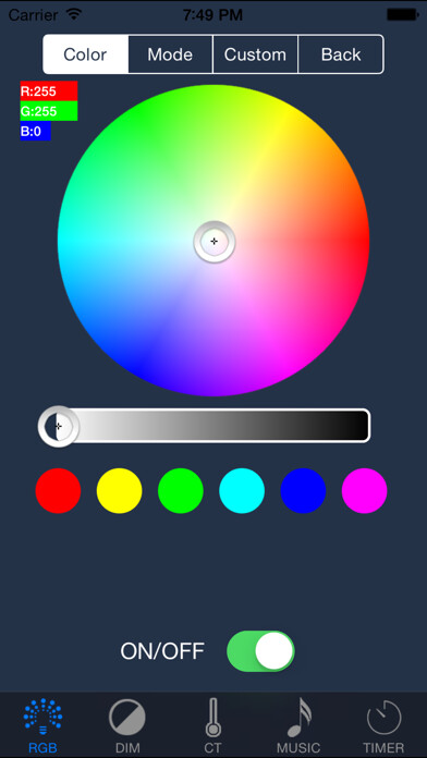 Emulate iPhone app DreamColor using MyAndroid