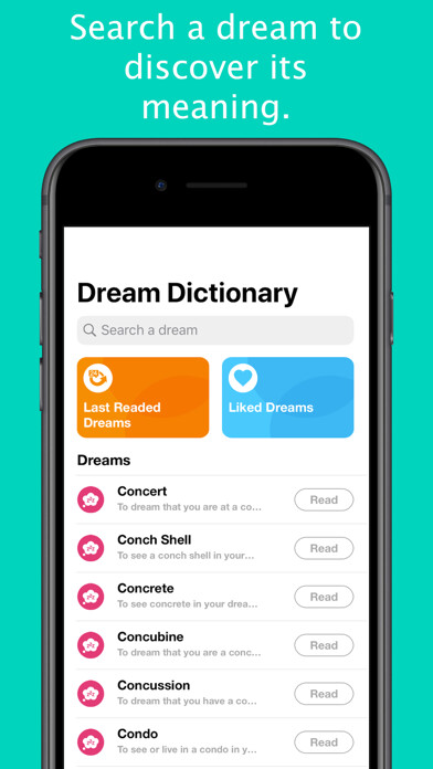 Emulate iPhone app Dream Dictionary & Meaning using MyAndroid