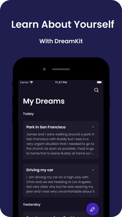 Emulate iPhone app DreamKit - Dream Journal using MyAndroid Emulate iPhone app DreamKit - Dream Journal using MyAndroid