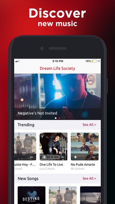 Emulate iPhone app Dream Life Society - Mixtapes using MyAndroid