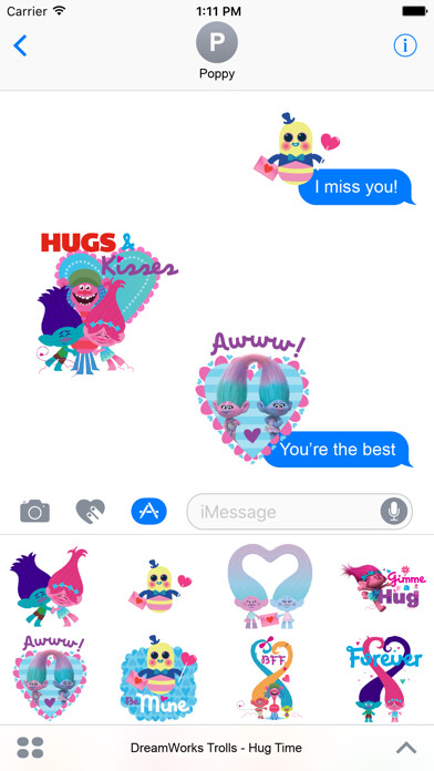 Emulate iPhone app DreamWorks Trolls Hug Time Stickers using MyAndroid Emulate iPhone app DreamWorks Trolls Hug Time Stickers using MyAndroid