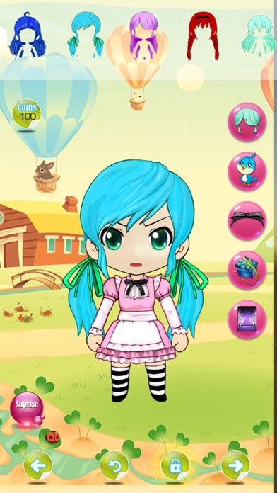 Emulate iPhone app dress up anime pretty cute princess game for teens using MyAndroid