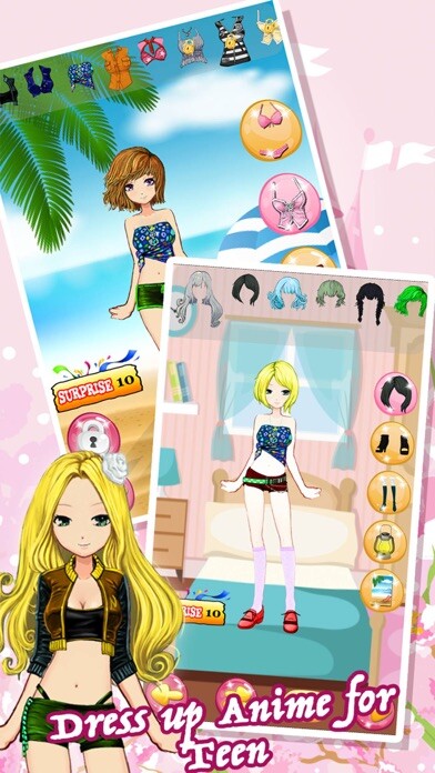 Emulate iPhone app Dress Up Games For Teens Girls & Kids Free - the pretty princess and cute anime beauty salon makeover for girl using MyAndroid