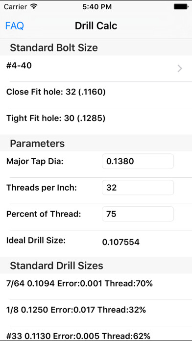 Emulate iPhone app Drill Calc using MyAndroid Emulate iPhone app Drill Calc using MyAndroid