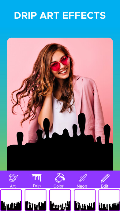 Emulate iPhone app Drip Art and Neon Photo Editor using MyAndroid