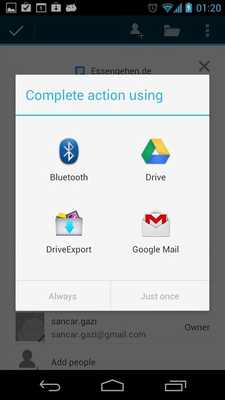 Emulate Android APK DriveExport