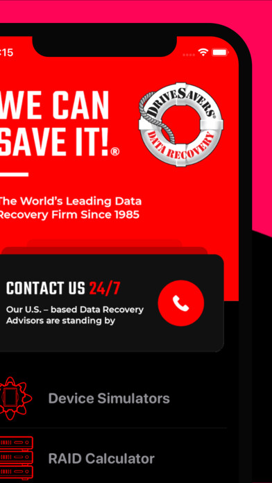 Emulate iPhone app DriveSaver - Data Recovery using MyAndroid