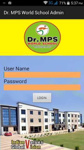 Emulate Android APK Dr. MPS World School Admin