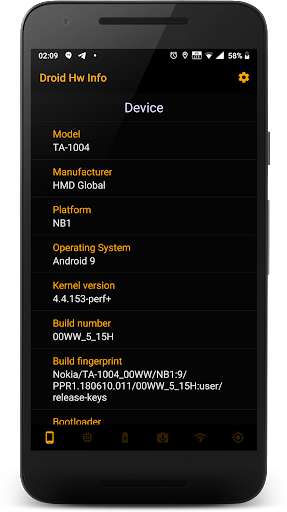Run android online APK Droid Hw Info Free from MyAndroid or emulate Droid Hw Info Free using MyAndroid