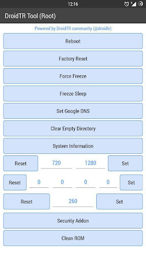 Run android online APK DroidTR Tool (Root) from MyAndroid or emulate DroidTR Tool (Root) using MyAndroid