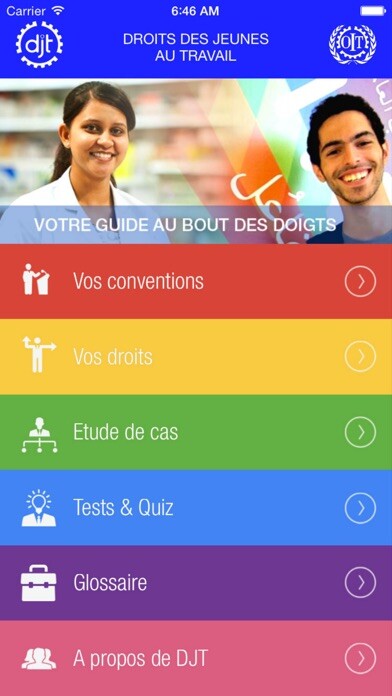 Emulate iPhone app Droits des jeunes au travail using MyAndroid Emulate iPhone app Droits des jeunes au travail using MyAndroid